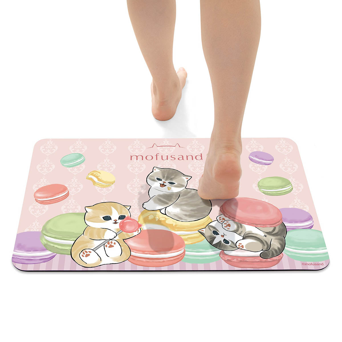 Mofusand: Alfombra de baño suave con macarons