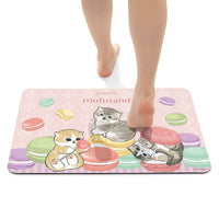 Mofusand: Alfombra de baño suave con macarons