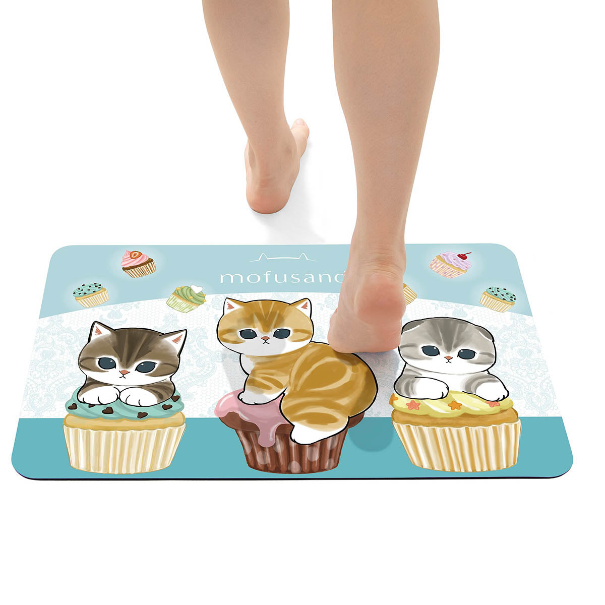 Alfombra de baño Mofusand con gatos cupcake