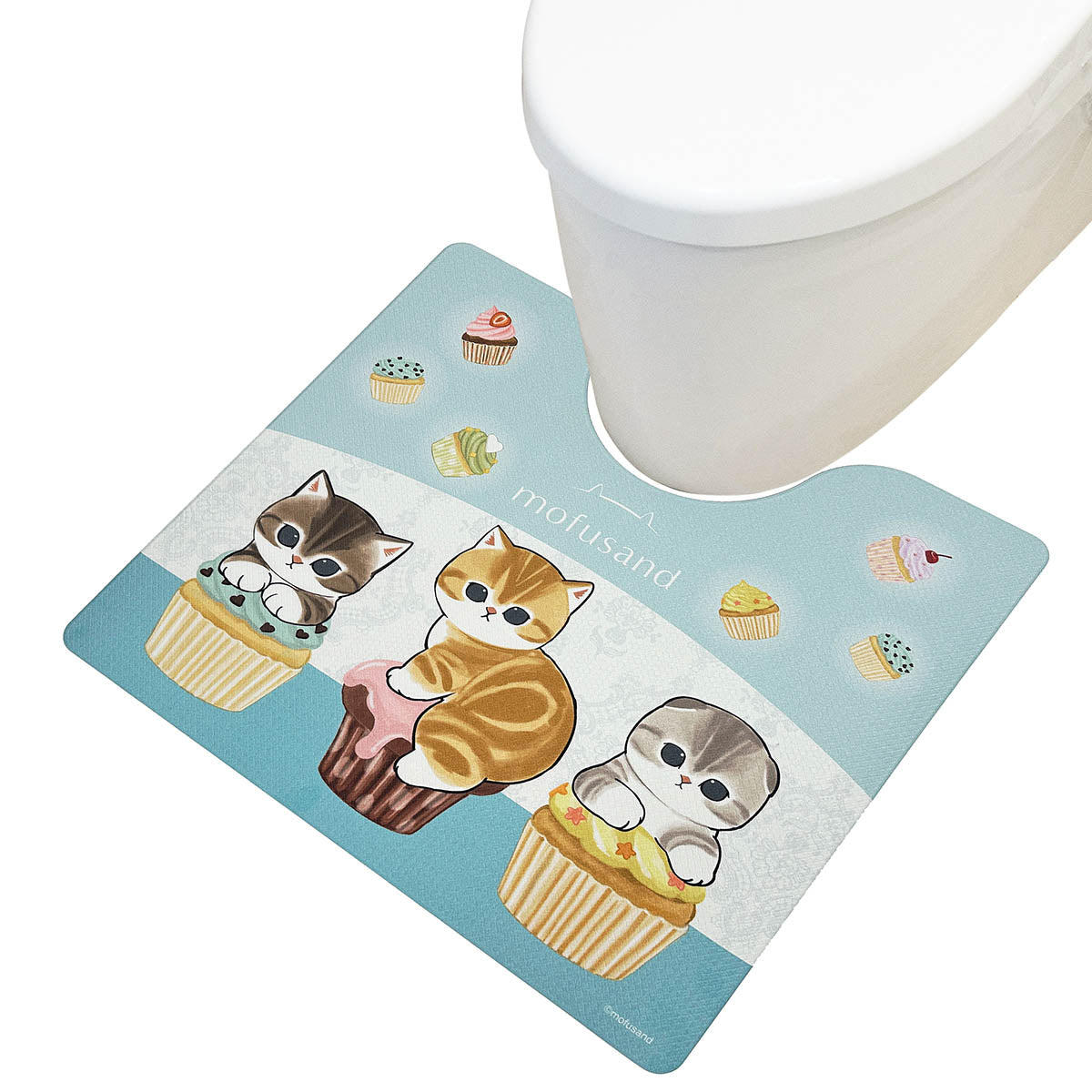 Mofusand: Alfombra de baño con gatitos cupcake