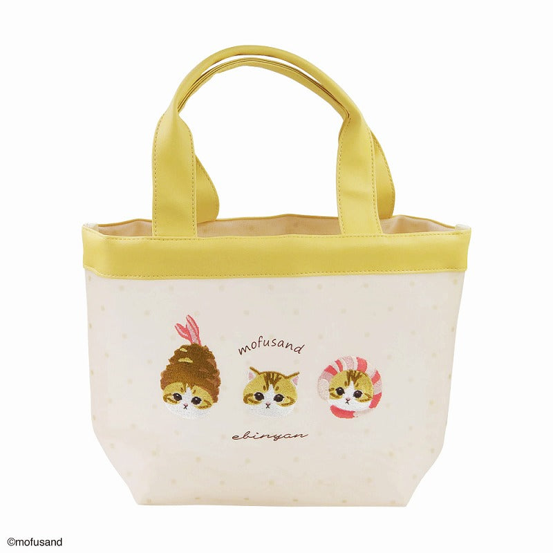 Bolso tote mini de malla Mofusand con gatito camarón