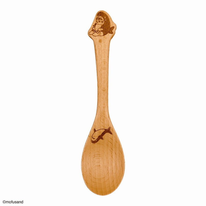 Cuchara de madera Mofusand - gato tiburón