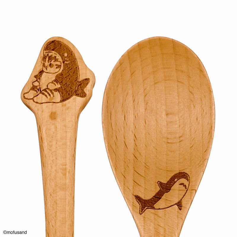 Cuchara de madera Mofusand - gato tiburón