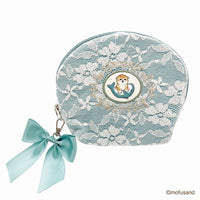 Estuche azul Mofusand con encaje y bordado
