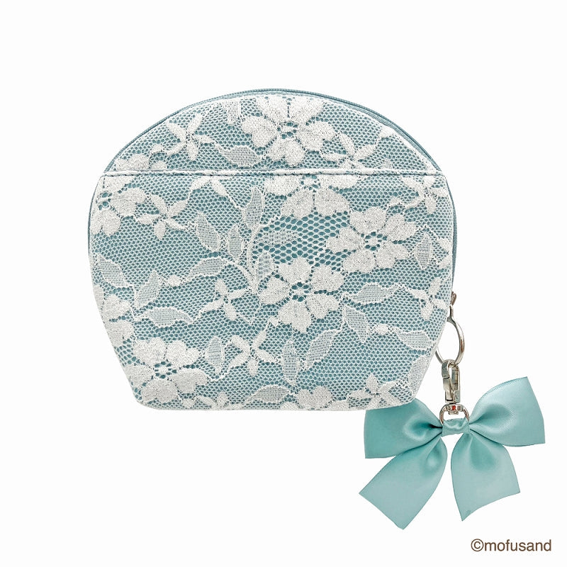 Estuche azul Mofusand con encaje y bordado