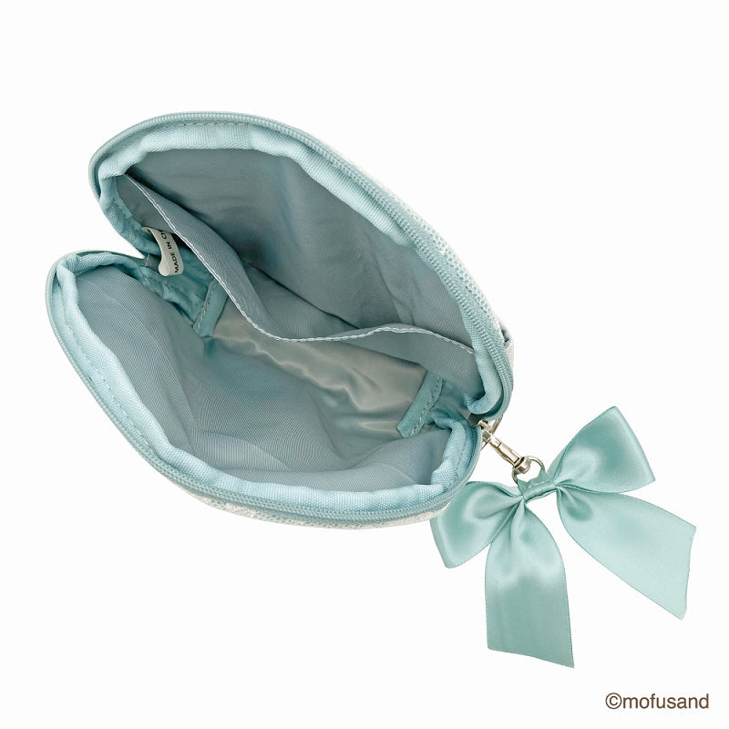 Estuche azul Mofusand con encaje y bordado