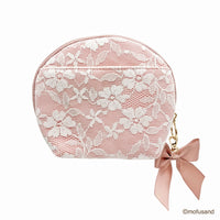 Mofusand: estuche con encaje y bordado rosado
