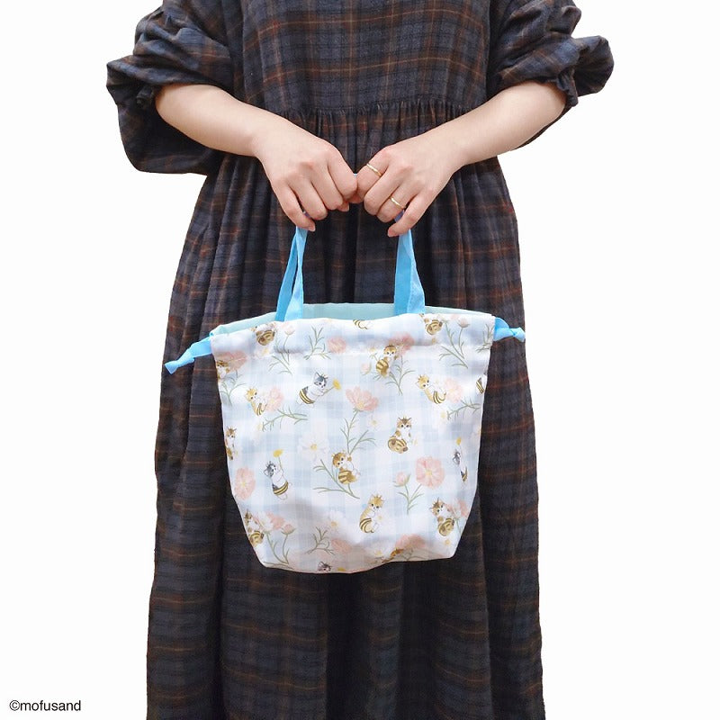 Bolso azul de flores mofusand
