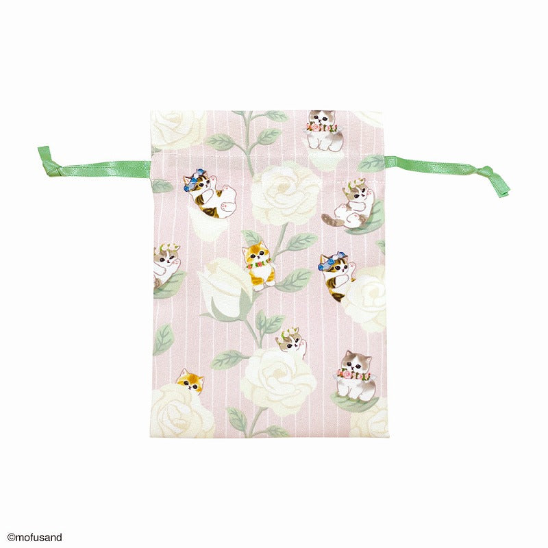Mofusand: bolsita con cordón floral rosada