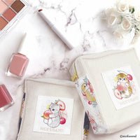 Estuche cosmético cuadrado Mofusand blanco