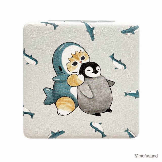 Espejo cuadrado mofusand: tiburón y pingüino