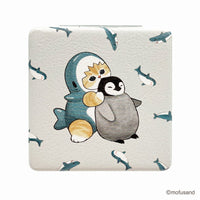 Espejo cuadrado mofusand: tiburón y pingüino