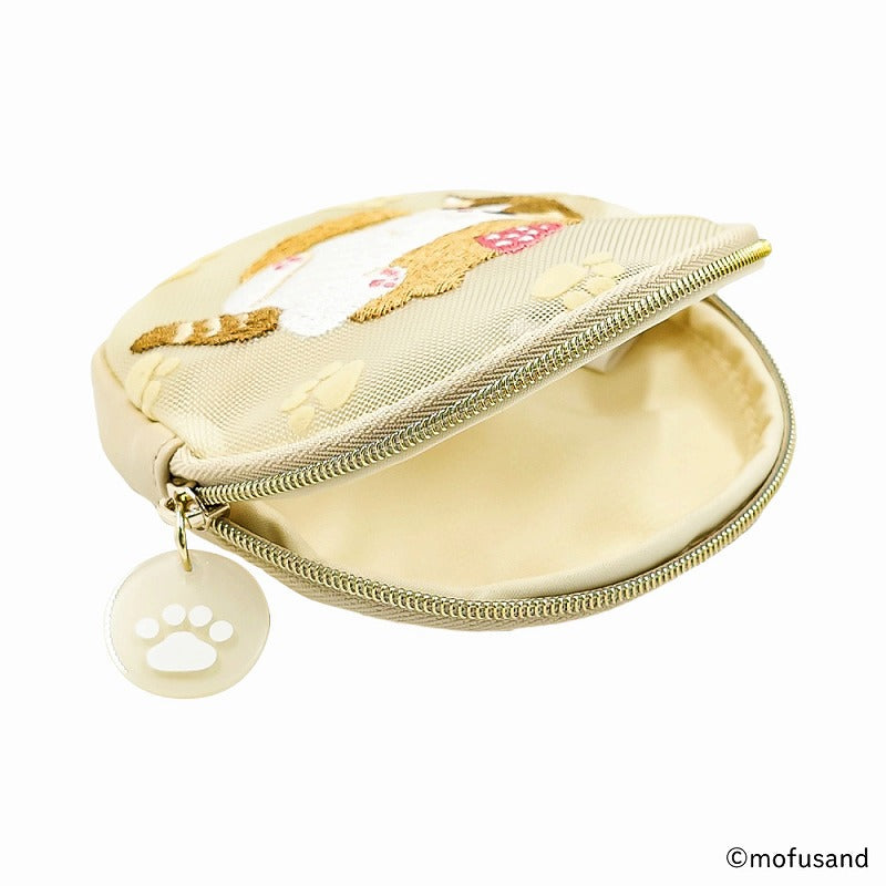 Monedero circular flocado Mofusand: dulces gatunos