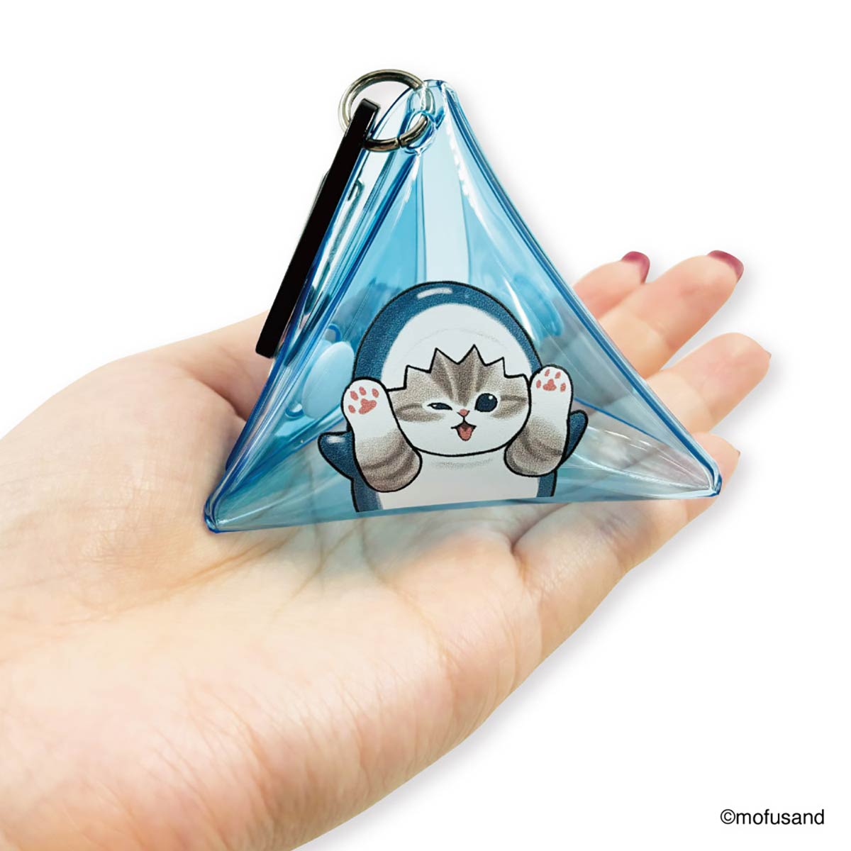 mofusand Estuche triangular transparente de gato tiburón
