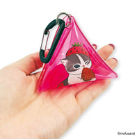 Estuche triangular transparente Mofusand de gatito fresa