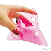 Estuche triangular transparente Mofusand de gatito fresa