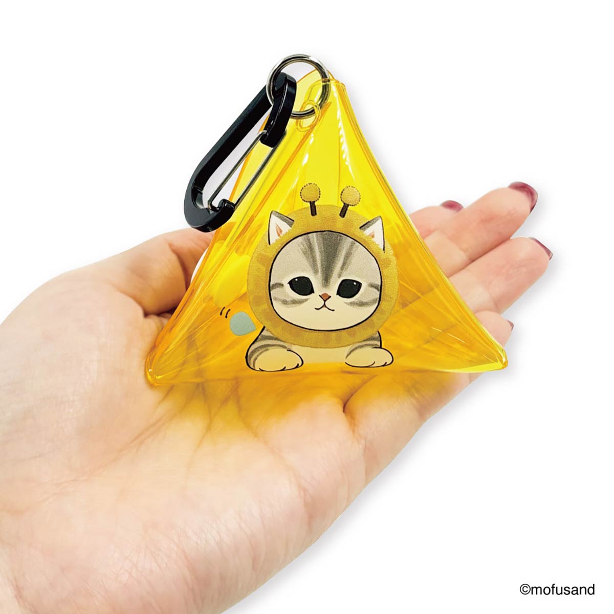 Estuche triangular transparente Mofusand, gatito abeja