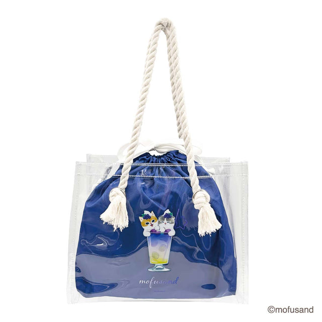 Tote transparente Mofusand con bolsa, soda colorida