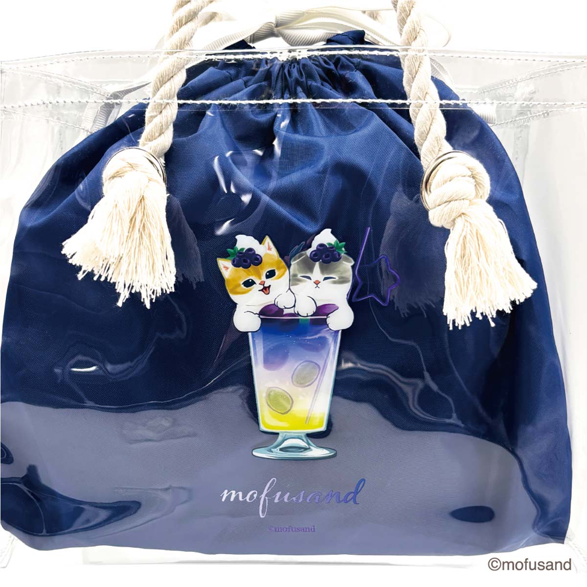 Tote transparente Mofusand con bolsa, soda colorida