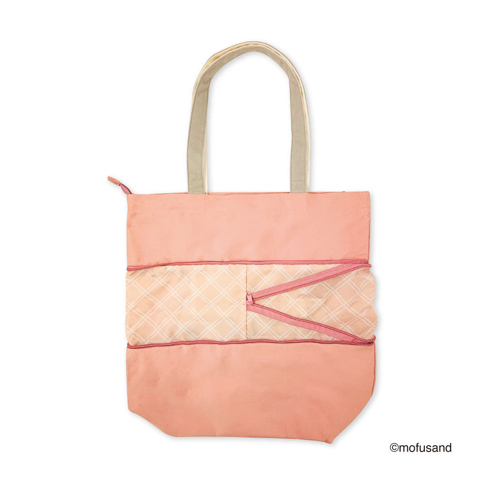 Bolso tote extensible mofusand L (rosado)