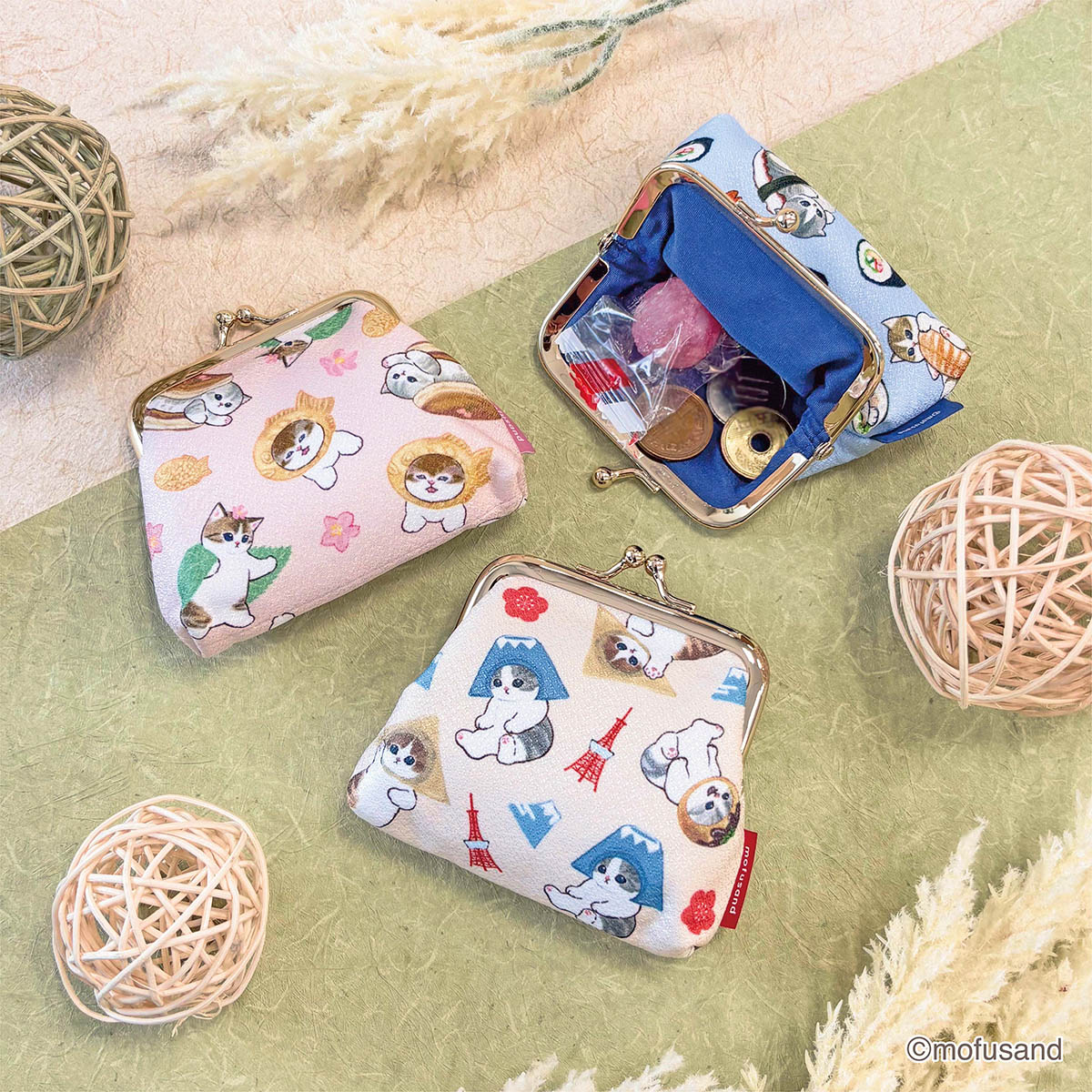 Mini monedero Mofusand estilo japonés