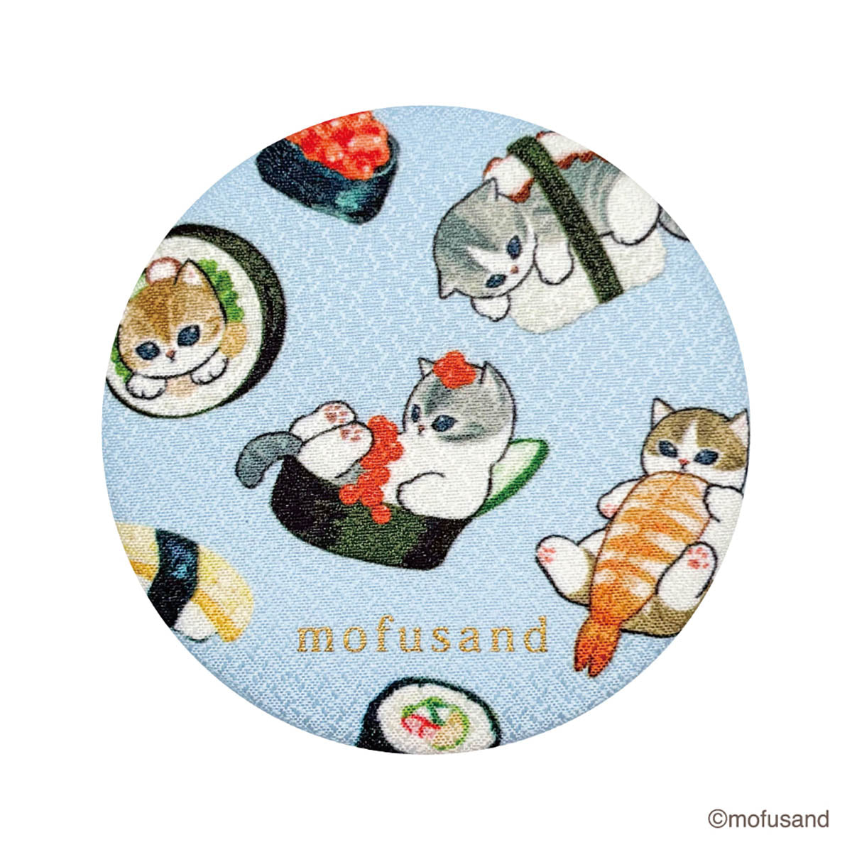 Espejo mofusand con diseño de sushi
