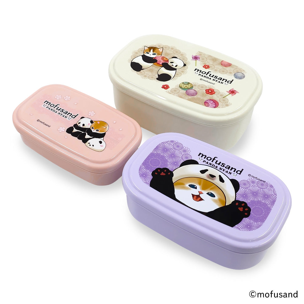 Set de 3 contenedores Mofusand con gatito panda