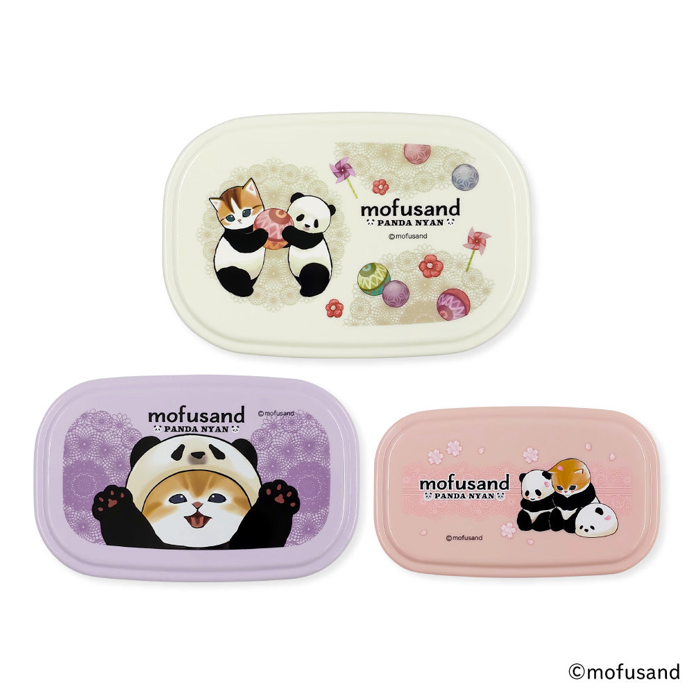 Set de 3 contenedores Mofusand con gatito panda