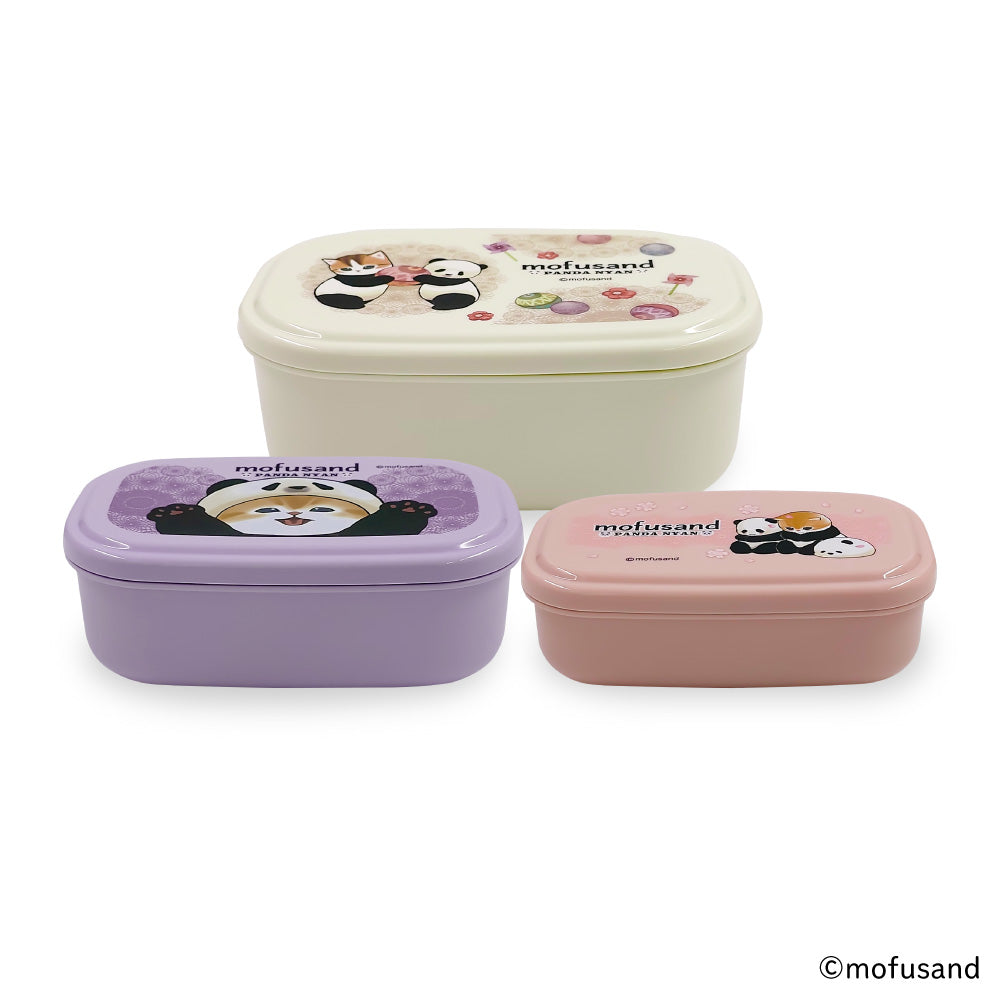 Set de 3 contenedores Mofusand con gatito panda