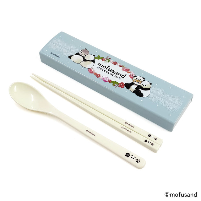 Set de palillos y cuchara Mofusand: Gato panda