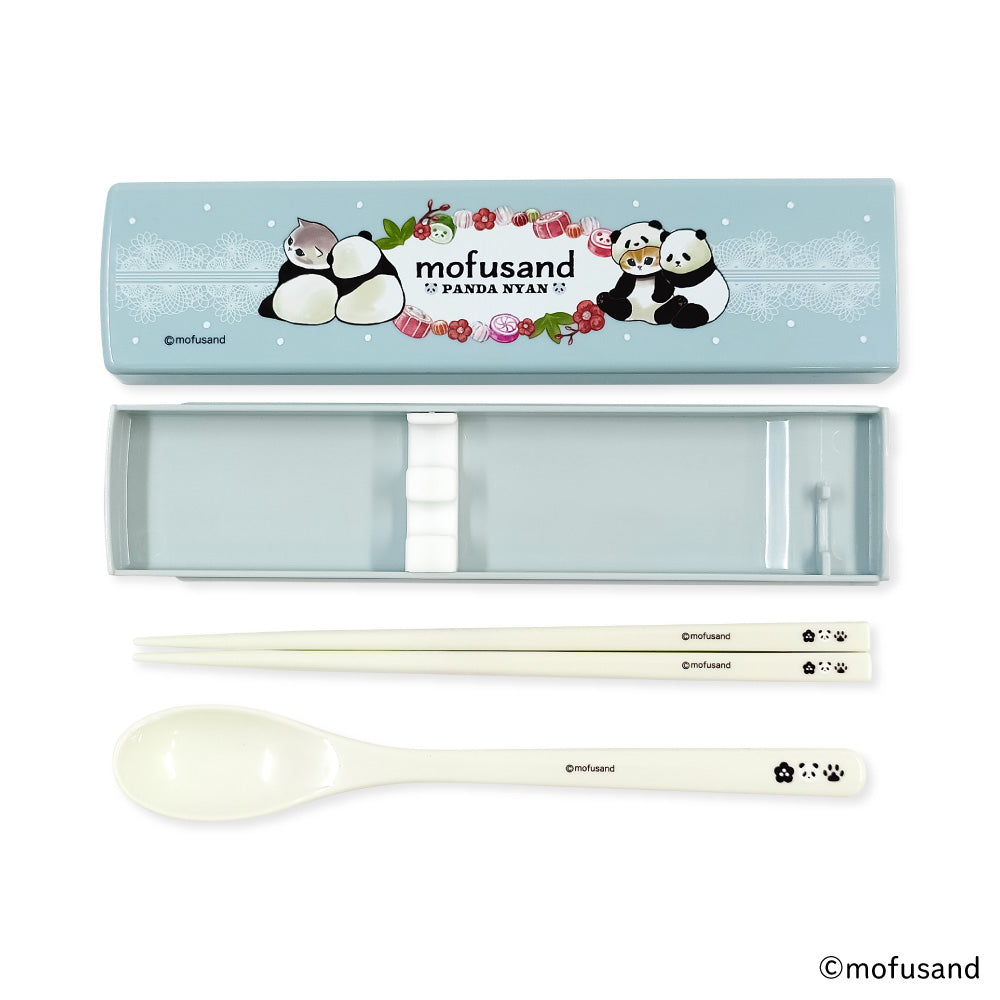 Set de palillos y cuchara Mofusand: Gato panda