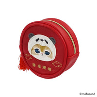 Estuche redondo de malla Mofusand, gato panda rojo