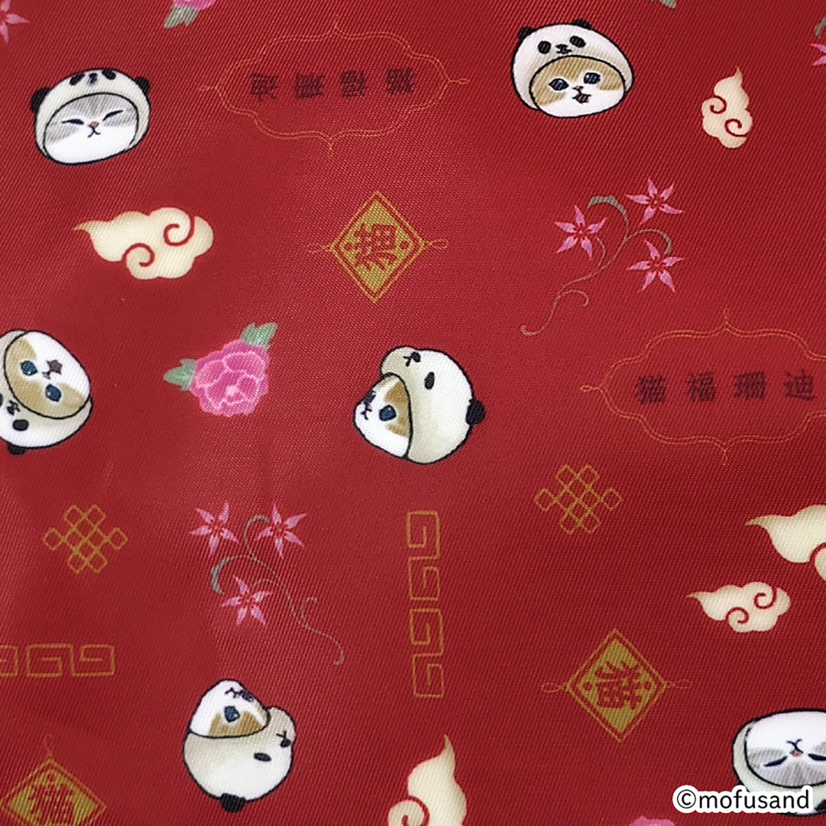 Bolso tote Mofusand Gato Panda (rojo)