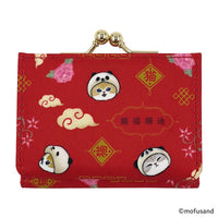 Billetera compacta Mofusand de gatito panda roja