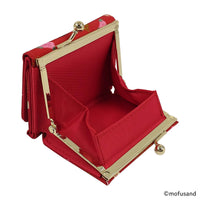 Billetera compacta Mofusand de gatito panda roja