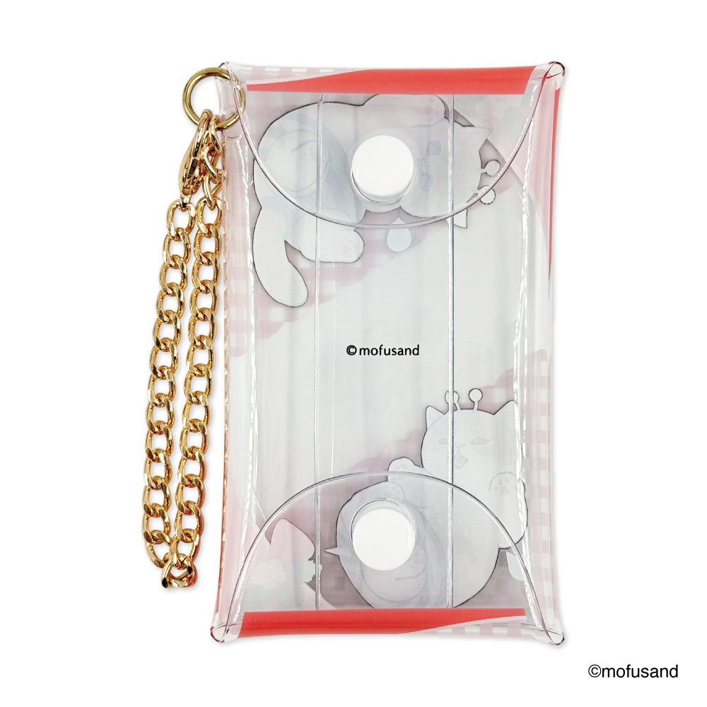 Estuche transparente con cadena Mofusand
