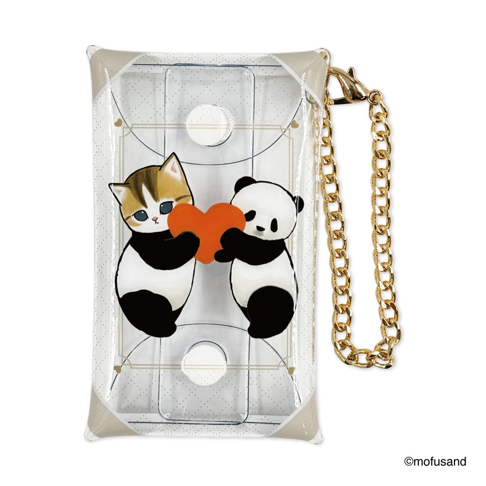 Estuche transparente con cadena mofusand - Gatito panda