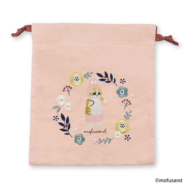 Estuche con cordón Mofusand Botánico rosado