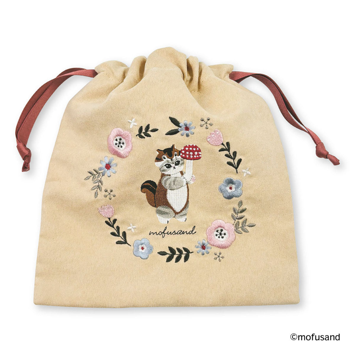 Bolsa con cordón mofusand Botánica beige