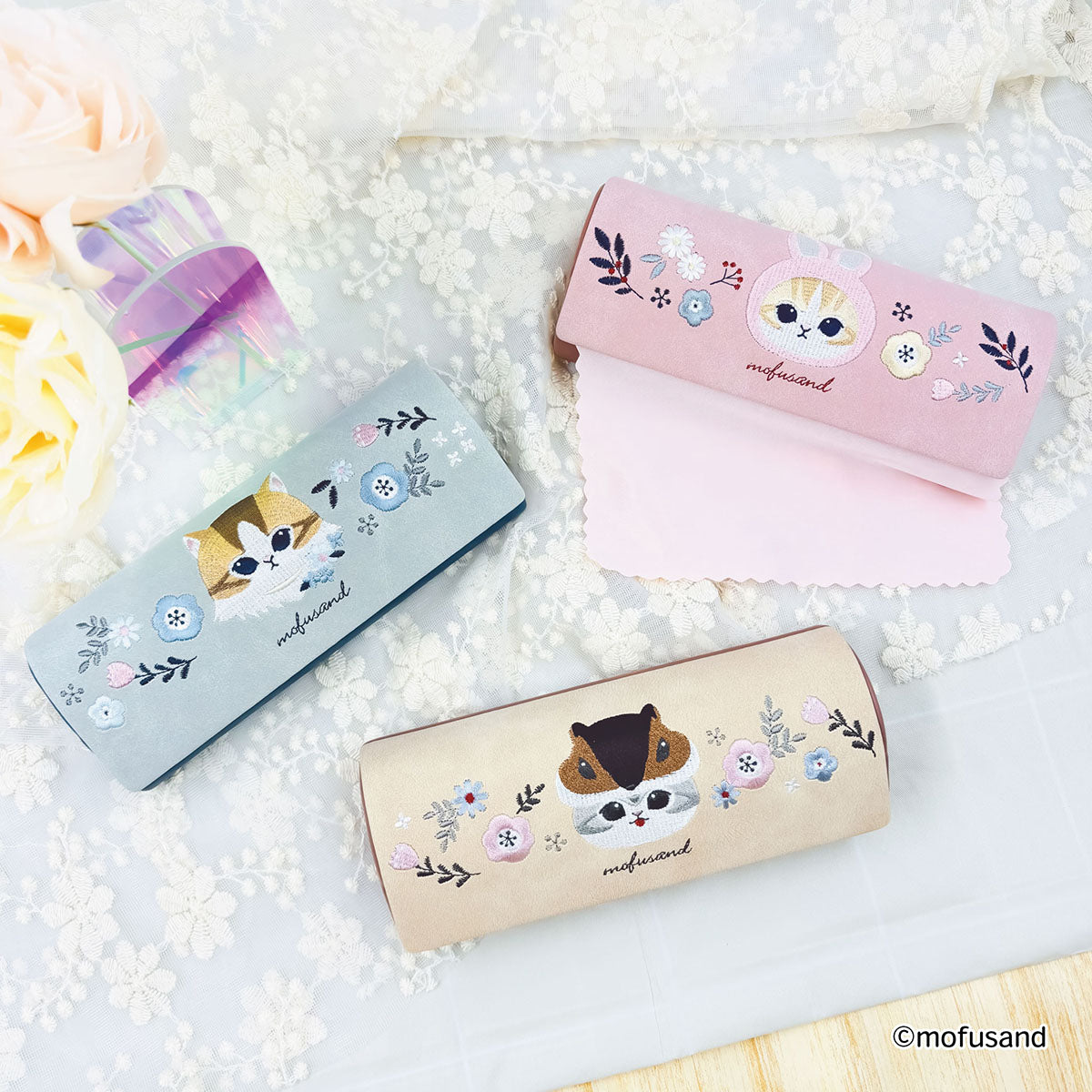 Estuche para lentes Mofusand Botánico Beige