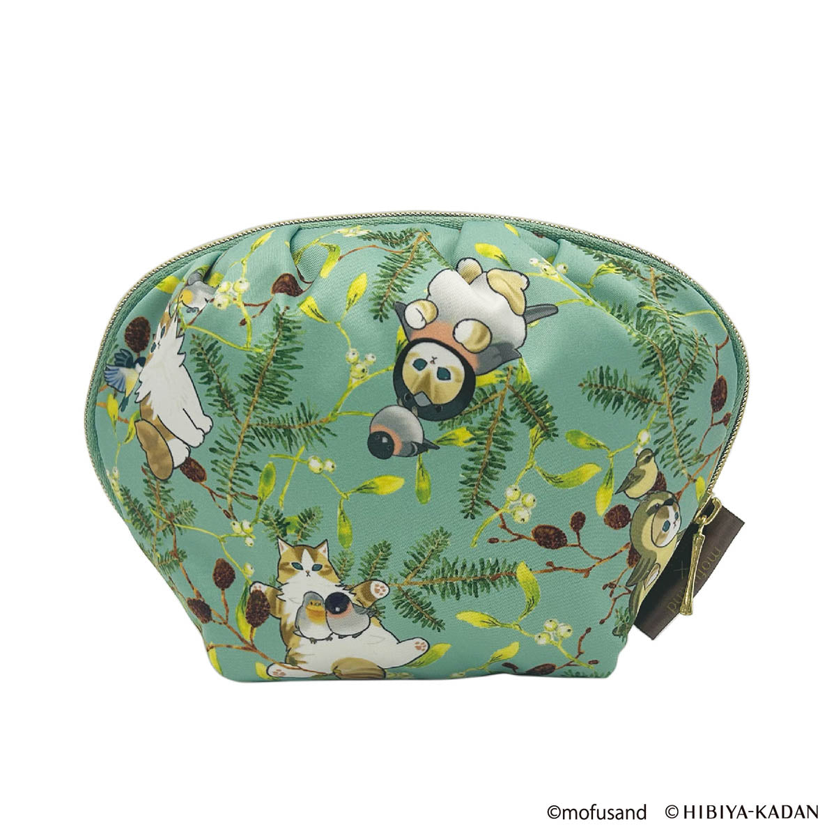 Estuche redondo Mofusand x Hibiya Kadan verde