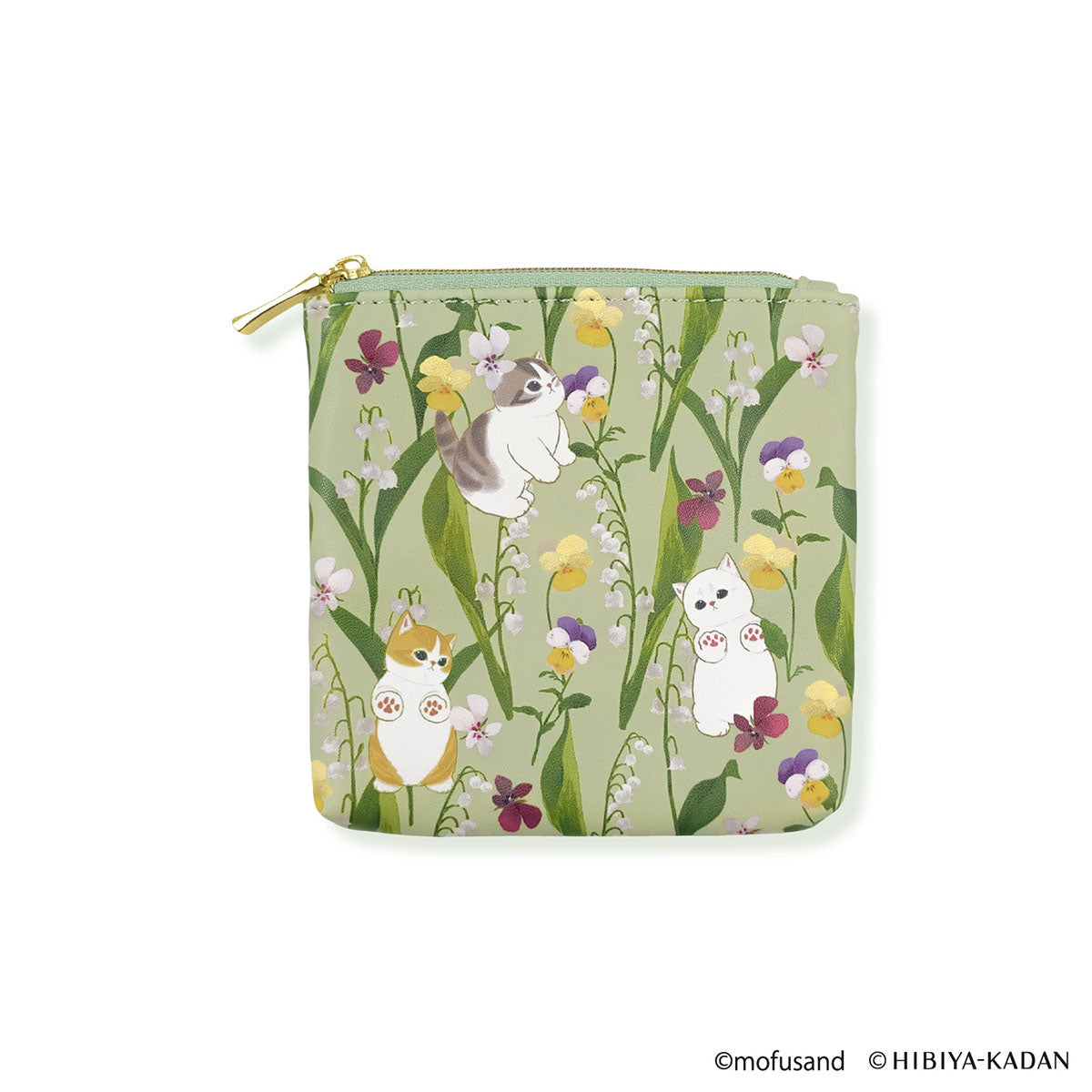 Estuche plano mofusand x Hibiya Kadan (verde)