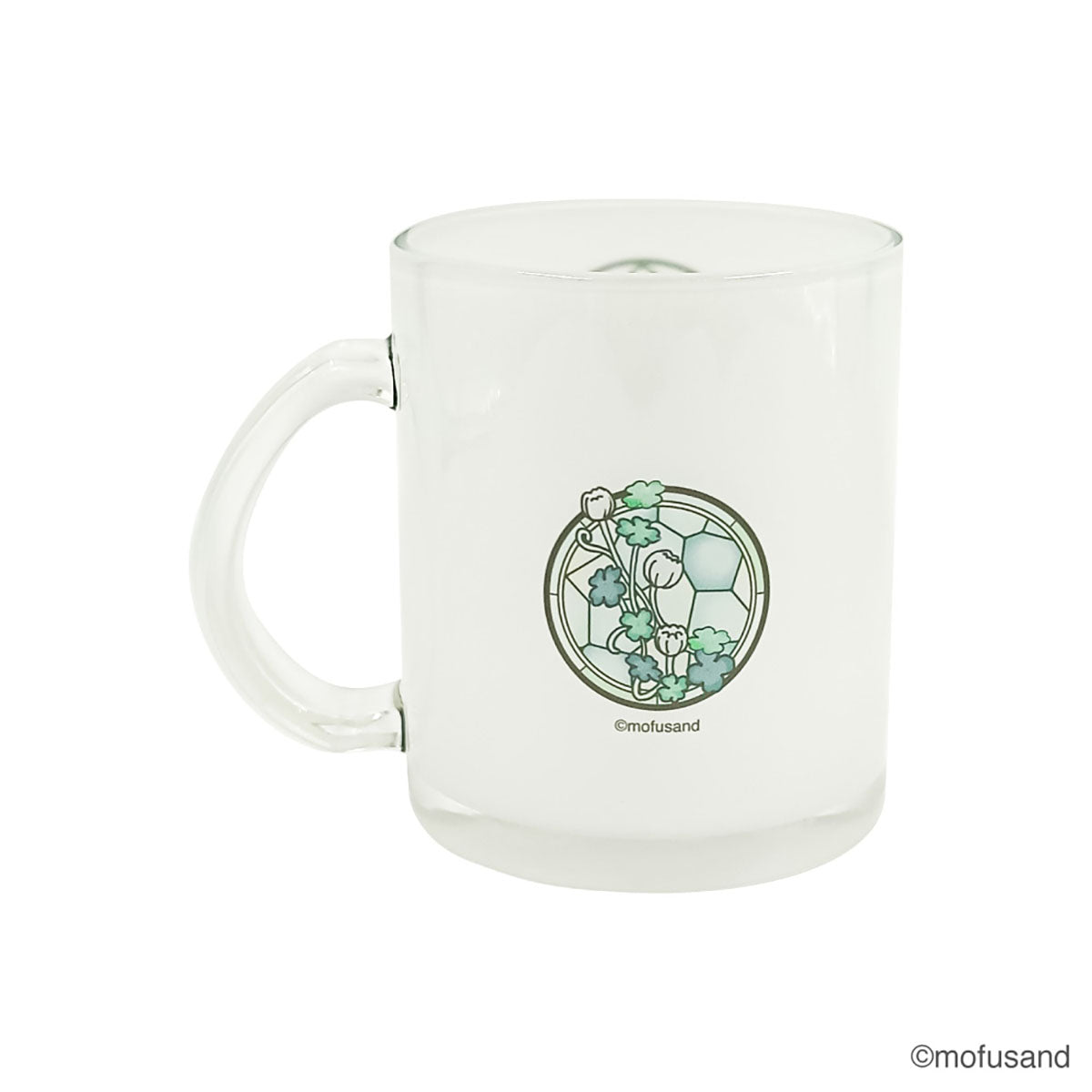 Taza de vidrio mofusand estilo vitral (verde)