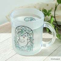 Taza de vidrio mofusand estilo vitral (verde)