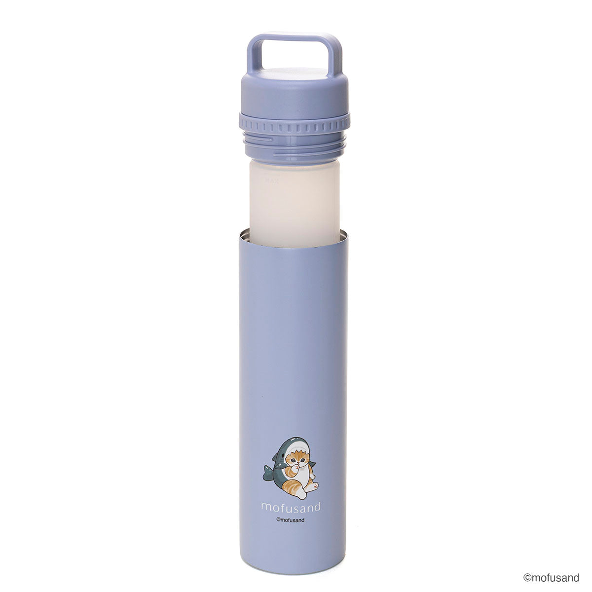 Botella 2 en 1 STICOL mofusand 230 ml: gato tiburón