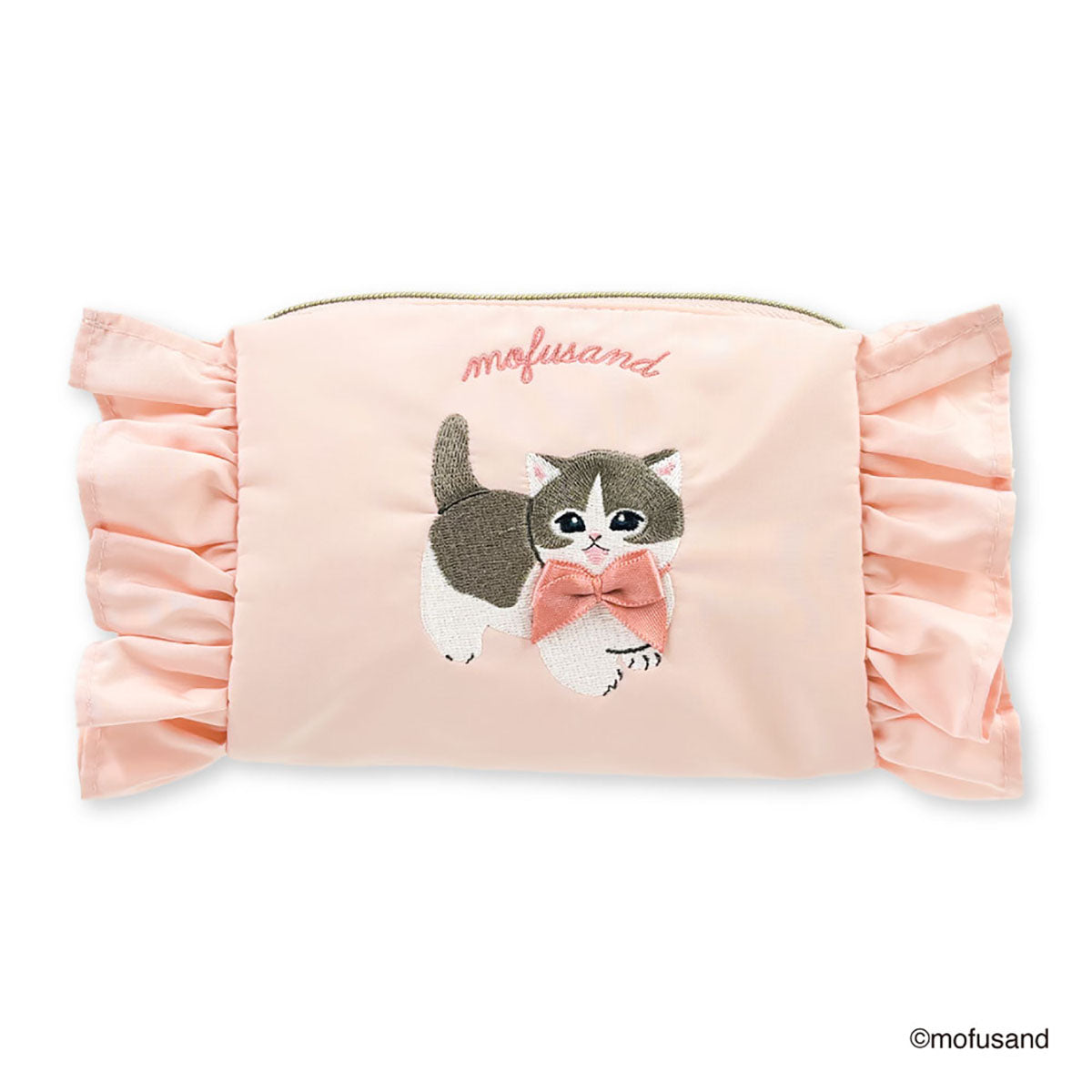 Estuche mofusand con volantes rosado