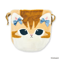 Bolso fruncido azul con rostro de mofusand