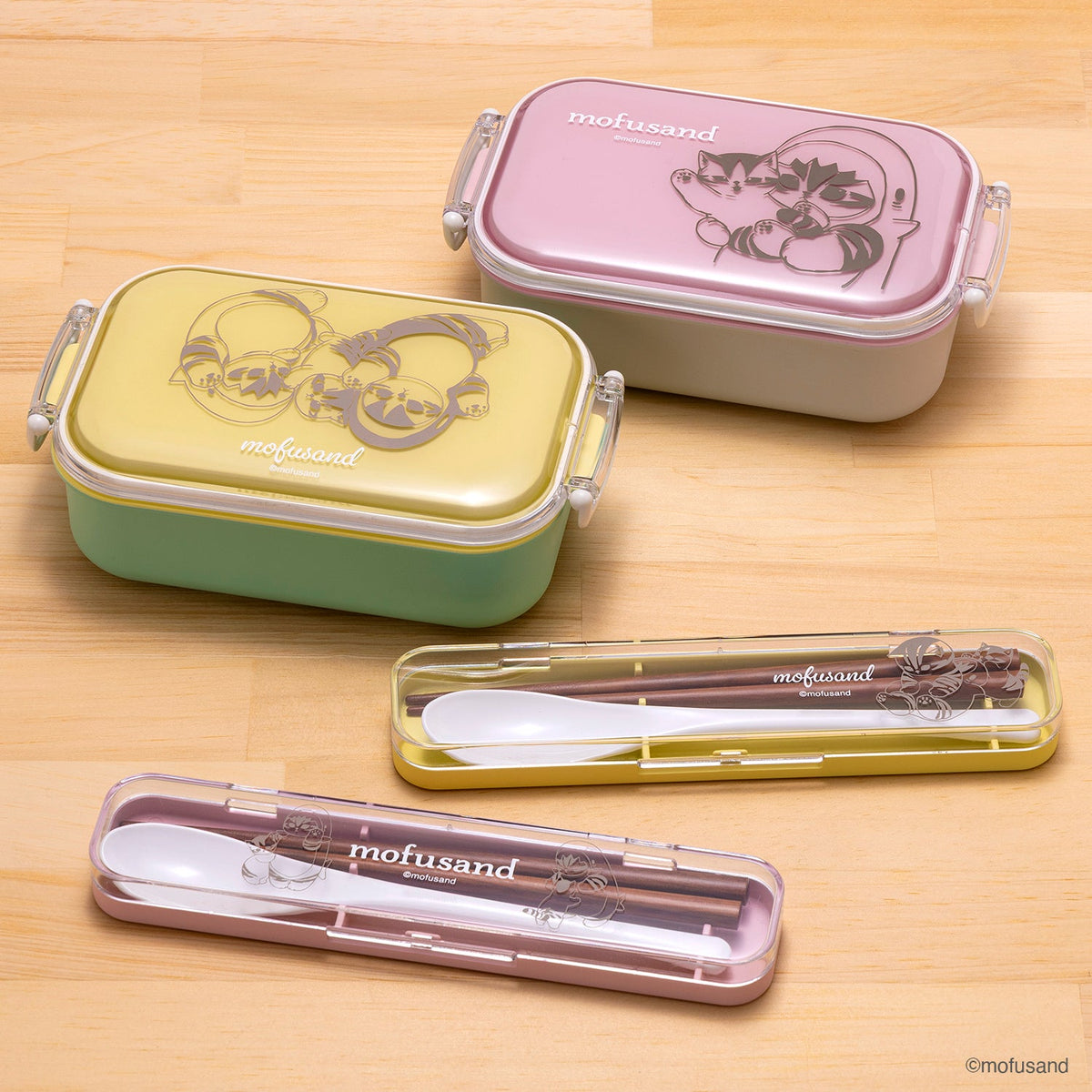 Set de palitos y cuchara Mofusand Gato Tiburón