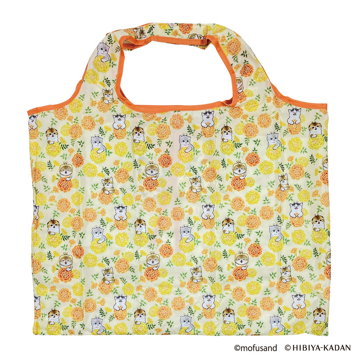 Bolso shopper grande mofusand x Hibiya Kadan (naranjo)