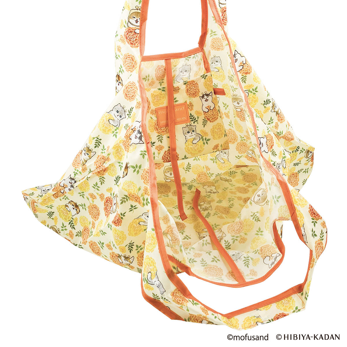 Bolso shopper grande mofusand x Hibiya Kadan (naranjo)